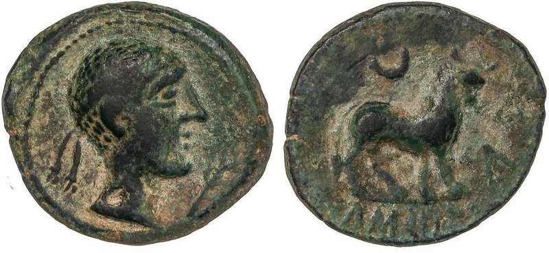 CELTIBERIAN COINS
Semis. 180 a.C. CASTULO (CAZLONA, Jaén). Anv.: Cabeza masculi...