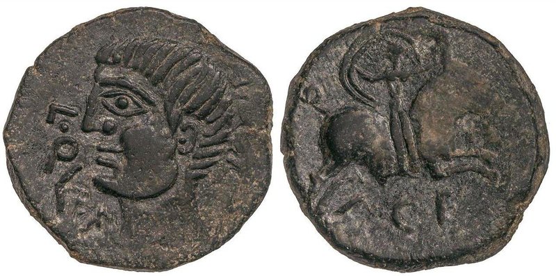 CELTIBERIAN COINS
As. 180 a.C. CASTULO (CAZLONA, Jaén). Anv.: L. QVL. F. (O. IS...