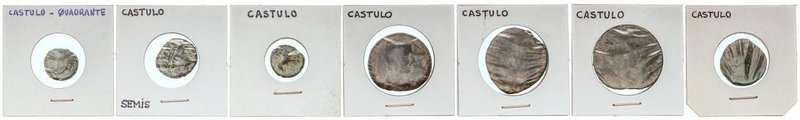 CELTIBERIAN COINS
Lote 7 monedas Cuadrante, Semis y As. 180 a.C. CASTULO (CAZLO...