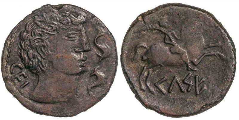 CELTIBERIAN COINS
As. 120-50 a.C. CELSE (VELILLA DE EBRO, Zaragoza). Anv.: Cabe...