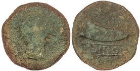 CELTIBERIAN COINS
As. 120-50 a.C. DIPO (ELVAS, PORTUGAL. Anv.: Cabeza masculina a derecha. Rev.: Cornucopia a izquierda, debajo en cartela DIPO. 19,4...