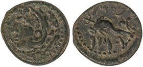 CELTIBERIAN COINS
Cuadrante. 100-20 a.C. GADES (CÁDIZ). Anv.: Cabeza de Hércules con piel de león a izquierda, detrás clava. Rev.: Delfín a izquierda...