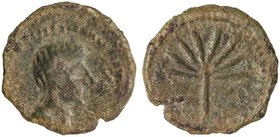 CELTIBERIAN COINS
Cuadrante. 50-20 a.C. LAELIA (OLIVARES, Sevilla). Anv.: Cabeza masculina a derecha. Rev.: Palma de hojas abiertas. 2,05 grs. AE. Pá...