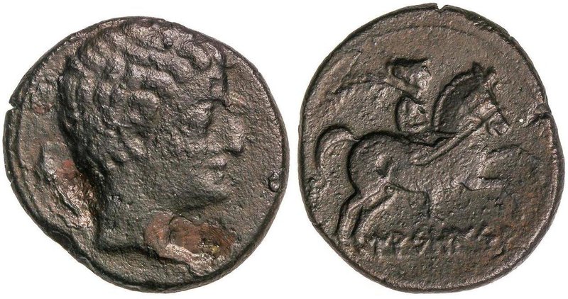CELTIBERIAN COINS
As. 120-20 a.C. MASONSA (Zona de CATALUNYA). Anv.: Cabeza mas...