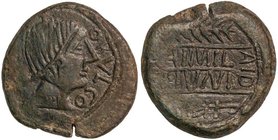 CELTIBERIAN COINS
As. 220-20 a.C. OBULCO (PORCUNA, Jaén). Anv.: Cabeza femenina a derecha, delante OBVLCO. Rev.: Espiga a derecha, debajo arado a der...