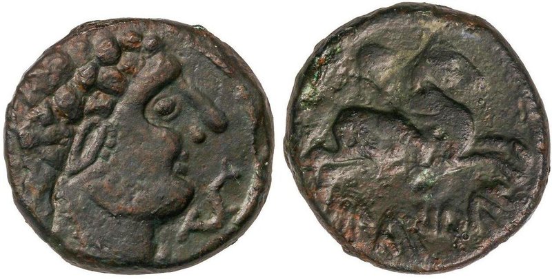 CELTIBERIAN COINS
As. 120-20 a.C. OLCAIRUN (Zona de NAVARRA). Anv.: Cabeza barb...