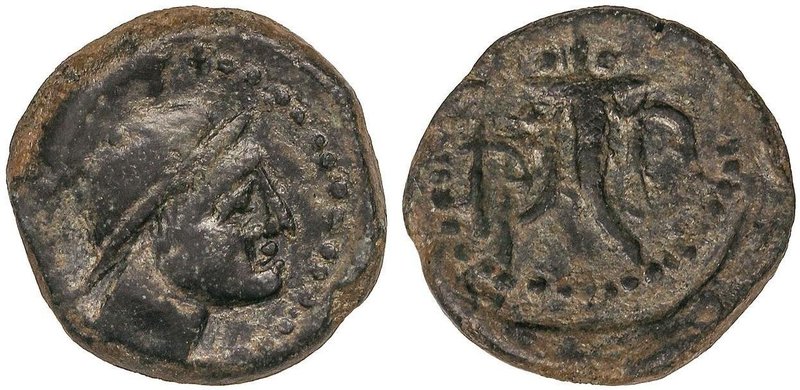 CELTIBERIAN COINS
Cuadrante. 200-20 a.C. SEXI (ALMUÑÉCAR, Granada). Anv.: Cabez...