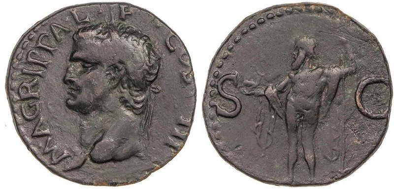 ROMAN COINS: ROMAN EMPIRE
As. Acuñada el 23-32 d.C. AGRIPA. Anv.: M. AGRIPPA L....