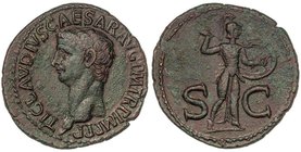 ROMAN COINS: ROMAN EMPIRE
As. Acuñada el 41 d.C. CLAUDIO. Anv.: TI. CLAVDIVS CAESAR AVG. P. M. TR. P. IMP. P. P. Busto a izquierda. Rev.: S. C. Miner...