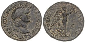 ROMAN COINS: ROMAN EMPIRE
Dupondio. Acuñada el 71-72 d.C. VESPASIANO. Anv.: IMP. CAESAR VESPASIAN. AVG. COS. IIII. Cabeza radiada a derecha. Rev.: VI...