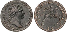 ROMAN COINS: ROMAN EMPIRE
As. Acuñada el 103-111 d.C. TRAJANO. Anv.: IMP. CAES. NERVAE TRAIANO AVG. GER. DAC. P. M. TR. P. COS. V P. P. Busto lauread...
