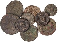 ROMAN COINS: ROMAN EMPIRE
Lote 9 monedas 1/2 Centenional a As. AE. Incluye As ITALICA Tiberio, As de Adriano, AE20 Probo Alejandria, AE20 Septimio Se...