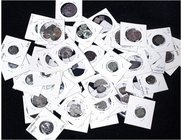 AL-ANDALUS COINS: THE ALMOHADS
Lote 64 monedas más fragmentos. AR. Once monedas Almohades: 1/2 Dirham (8) de Abd Almumín ben Alí, 1/4 Dirham anónimo ...