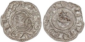 MEDIEVAL COINS: KINGDOM OF NAVARRE
Dinero. SANCHO VII. Anv.: ¶SANCIVS:REX. Efigie a izquierda. Rev.: NAVARRORVM. A y R anexadas. Estrella sobre creci...