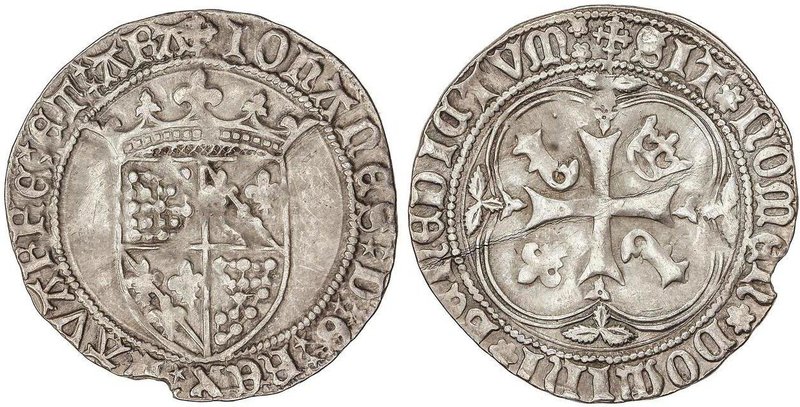 Biddr Soler Y Llach Auction 1110 Lot 604 Medieval Coins Kingdom Of Navarre Gros Juan I Anv Iohanes D G Rex Nav