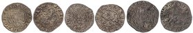 MEDIEVAL COINS: KINGDOM OF CASTILE AND LEÓN, TEMPORARY UNION
 Lote 3 monedas Blanca (2) y Maravedí . ENRIQUE III, ENRIQUE IV y JUAN II . Ve. A EXAMIN...
