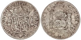 SPANISH MONARCHY: FERDINAND VI
8 Reales. 1755. LIMA. J.M. 25,90 grs. Columnario. (Oxidaciones marinas). ESCASA. Cal-313. (MBC/MBC+).