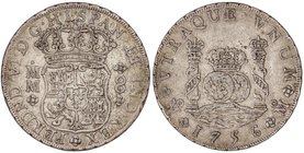 SPANISH MONARCHY: FERDINAND VI
8 Reales. 1756. MÉXICO. M.M. 26,88 grs. Columnario. Cal-340. MBC+.