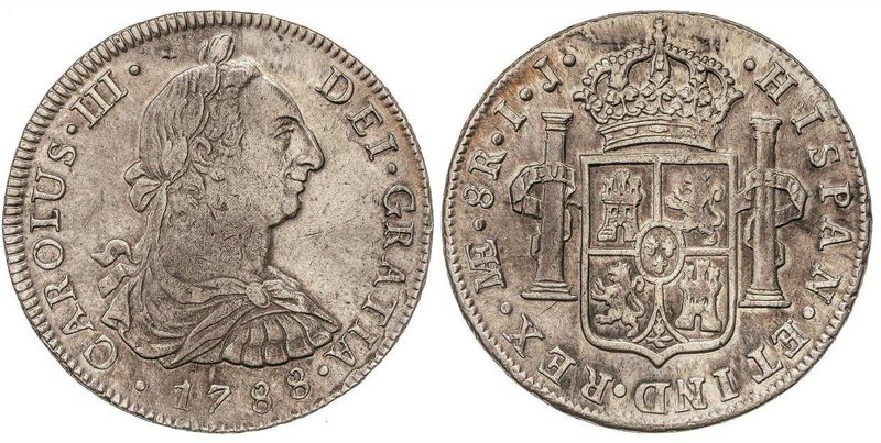 SPANISH MONARCHY: CHARLES III
8 Reales. 1788. LIMA. I.J. 26,53 grs. Ligera páti...