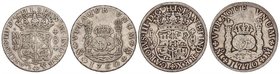 SPANISH MONARCHY: CHARLES III
Lote 2 monedas 8 Reales. 1760 y 1770. MÉXICO. M.M. y F.M. 26,59 y 26,48 grs. 1760 M.M. y 1770 F.M. A EXAMINAR. Cal-884 ...