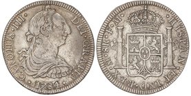 SPANISH MONARCHY: CHARLES III
8 Reales. 1784. MÉXICO. F.M. 26,85 grs. Cal-936. MBC/MBC+.