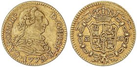 SPANISH MONARCHY: CHARLES III
1/2 Escudo. 1772. MADRID. P.J. 1,76 grs. Cal-766. MBC+.