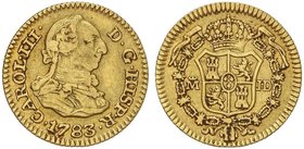 SPANISH MONARCHY: CHARLES III
1/2 Escudo. 1783. MADRID. J.D. 1,78 grs. Cal-774. MBC.