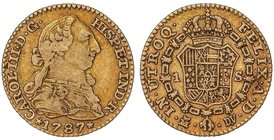 SPANISH MONARCHY: CHARLES III
1 Escudo. 1787. MADRID. D.V. 3,41 grs. Pátina. Cal-629. MBC.