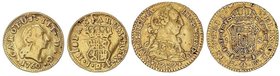 SPANISH MONARCHY: CHARLES III
Lote 2 monedas 1/2 y 1 Escudo. 1760 y 1787. MADRID. 1/2 Escudo 1760 Madrid J.P. (descolgada) y 1 Escudo 1787 Madrid D.V...