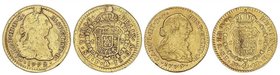 SPANISH MONARCHY: CHARLES III
Lote 2 monedas 1 Escudo. 1772 y 1779. POPAYÁN y NUEVO REINO. 1772 POPAYÁN J.S. (perforación tapada) y 1779 NUEVO REINO ...