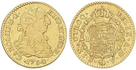 SPANISH MONARCHY: CHARLES III
1 Escudo. 1784. SEVILLA. V. 3,34 grs. ESCASA. Cal-748. MBC.