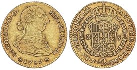 SPANISH MONARCHY: CHARLES III
2 Escudos. 1787. SEVILLA. C.M. 6,74 grs. Cal-582. MBC.