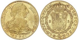 SPANISH MONARCHY: CHARLES III
8 Escudos. 1775. MADRID. P.J. 26,95 grs. (Ligeras rayitas). Restos de brillo original. MUY ESCASA. Cal-55; XC-725. EBC-...