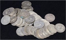 PESETA SYSTEM: LOTS
 Lote 50 monedas 5 Pesetas . GOBIERNO PROVISIONAL, AMADEO I, ALFONSO XII y ALFONSO XIII . Algunas con estrellas visibles, incluye...