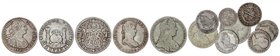 LOTS AND COLLECTIONS
 Lote 13 monedas 1, 2 (4), 4 (3), 8 Reales (4) . 1722 a 1828 . Contiene monedas de plata de módulo mediano, pequeño y 5 duros. D...