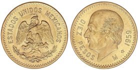 WORLD COINS: MEXICO
10 Pesos. 1959. 8,36 grs. AU. Hidalgo. Reacuñación (Restrike). Fr-166R; KM-473. SC.