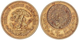 WORLD COINS: MEXICO
20 Pesos. 1921/11. 16,65 grs. AU. Calendario Azteca. (Leves rayitas). Fr-171; KM-478. EBC-.