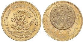 WORLD COINS: MEXICO
20 Pesos. 1959. 16,65 grs. AU. Calendario Azteca. Reacuñación (Restrike). Fr-171R; KM-478. EBC+.