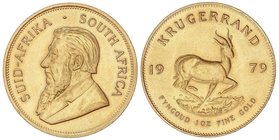 WORLD COINS: SOUTH AFRICA
Krugerrand. 1979. 33,96 grs. AU. Fr-B1; KM-73. SC.
