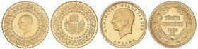 WORLD COINS: TURKEY
Lote 2 monedas 50 y 100 Kurush. 3,49 y 7,22 grs. AU. Kemal Atatürk. 50 Kurush 1969 y 100 Kurush 1923/45. Fr-211, 205; KM-871, 855...
