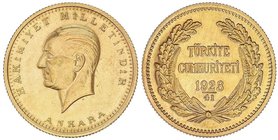 WORLD COINS: TURKEY
250 Kurush. 1923/41. 18 grs. AR. Kemal Atatürk. Tirada: 349 piezas. Fr-204; KM-857. EBC.