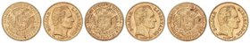 WORLD COINS: VENEZUELA
Lote 3 monedas 20 Bolívares. 1910, 1911 y 1912. PARÍS. AU. Simón Bolívar. Restos de brillo. Fr-5c; Y-32. EBC a EBC+.