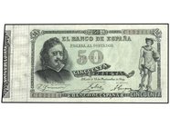 SPANISH BANK NOTES: BANCO DE ESPAÑA
50 Pesetas. 25 Noviembre 1899. Quevedo. Serie C. (Restaurado). ESCASO. Ed-307a. (MBC+).