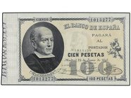 SPANISH BANK NOTES: BANCO DE ESPAÑA
100 Pesetas. 24 Junio 1898. Jovellanos. (Pequeñas reparaciones, esquina inferior derecha reparada). ESCASO. Ed-30...
