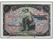 SPANISH BANK NOTES
50 Pesetas. 24 Septiembre 1906. Serie C. Ed-315a. EBC.