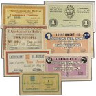 PAPER MONEY OF THE CIVIL WAR: CATALUNYA
Lote 7 billetes. BELLVEI (2), BESCANO, BIGUES, BORGES DEL CAMP (2), CAPÇANES. Todos clasificados como R en Tu...