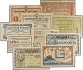 PAPER MONEY OF THE CIVIL WAR: CATALUNYA
Lote 10 billetes. SEGURIES DE TER, SUBIRATS, TIANA (2), TORRELAMEU, TORRELLES DE LLOBREGAT (2), TORROELLA DE ...