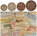 PAPER MONEY OF THE CIVIL WAR: CATALUNYA
Lote 38 billetes, 2 Fichas Cooperativas y 3 monedas. 38 billetes locales Guerra Civil. Todos menos uno, catal...