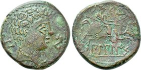IBERIA. Bilbilis. Ae Unit (Circa 120-30 BC).