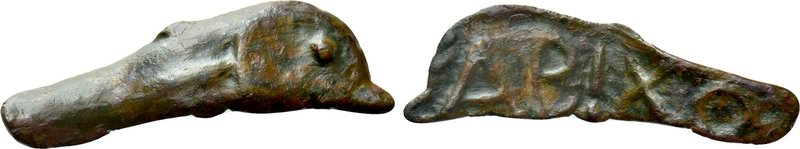 SKYTHIA. Olbia. Cast Ae Dolphin (Circa 525-410 BC). 

Obv: Blank, with visible...